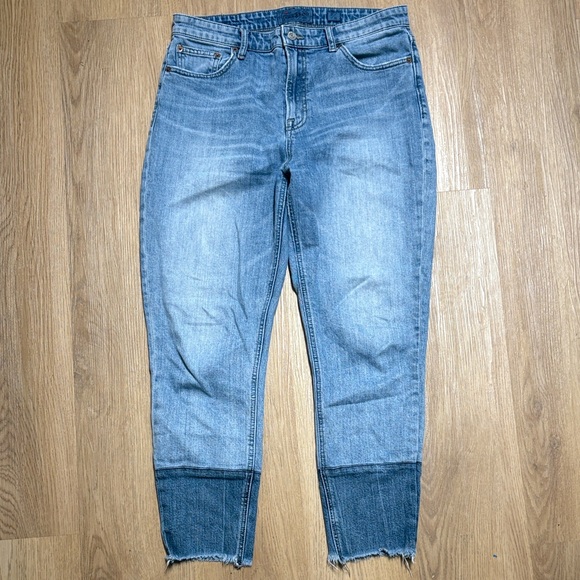 Lucky Brand Bridgette Skinny Two-Tone Blue Cropped Jeans - Picture 9 of 9